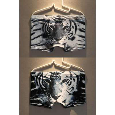 盛世尼曼2条装夏季男士冰丝透气内裤低腰性感U凸平角裤老虎印花青年四角裤内裤