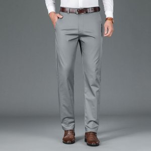 金盾(KIN DON)秋冬季休闲裤男裤新款百搭黑色灰色蓝色卡其色休闲长裤男冰丝韩版商务直筒西裤