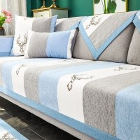 家柏饰(CORATED)北欧四季通用沙发垫防滑简约全包萬能沙发套罩布艺沙发巾沙发盖布 麋鹿灰 70*90cm