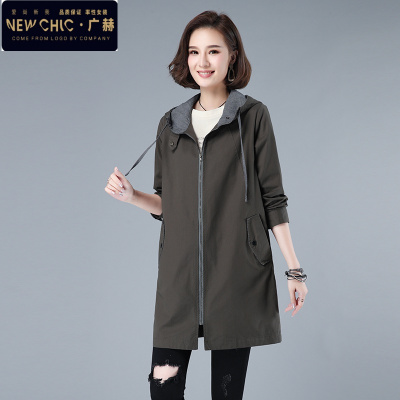 广赫棉连帽30至40岁风衣女小个子薄款外套中年洋气流行气质高端妈妈风衣