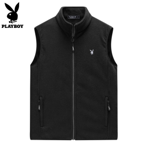 花花公子休闲马甲男士背心2025年冬季新款摇粒绒保暖坎肩马夹外套
