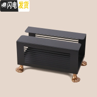 三维工匠空之喵喵|原创北欧ins纸巾盒多功能铁艺收纳盒客厅创意家用抽纸盒 大号黑色金脚纸巾盒