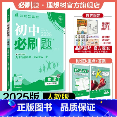 物理 RJ 九年级下 [正版]理想树2025版初中必刷题九年级下册物理人教版RJ初三必刷题同步练习中考复习资料模拟题辅导