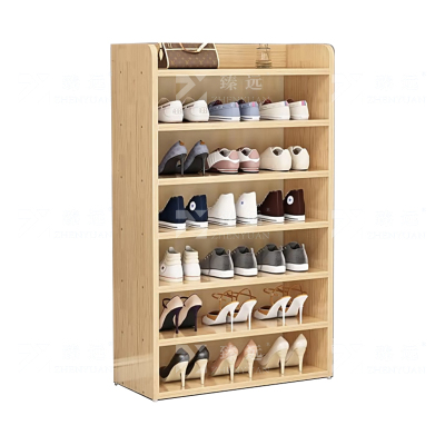 臻远 ZY4080106全实木鞋架多层置物架松木鞋柜 清漆