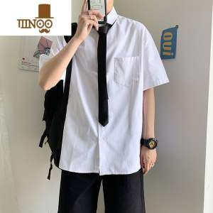 YANXU日系jk制服夏季白衬衫女高中学生学院风男DK长袖衬衣宽松短袖班服