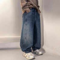 男童裤子冬季加绒加厚一体绒儿童牛仔裤秋冬新款大童装冬装潮