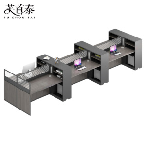 芙首泰屏风办公桌六人位360*120*110cm张