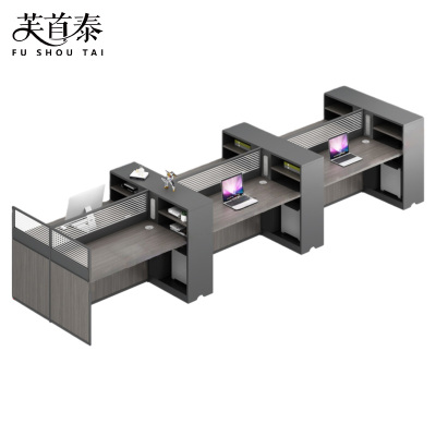 芙首泰屏风办公桌六人位360*120*110cm张