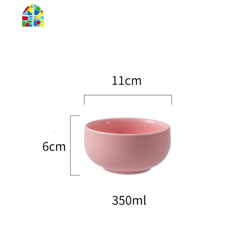 北欧创意可爱陶瓷碗家用吃饭碗喝汤碗沙拉碗水果碗泡面碗大米饭碗 FENGHOU 4.5寸北欧哑光粉