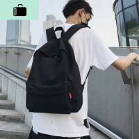 背包男双肩包ins时尚潮流休闲简约帆布旅行包韩版高中大学生书包NEW LAK B012黑+挂件高宽厚45*35*15cm