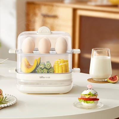 小熊(Bear)煮蛋器 蒸蛋器 煮鸡蛋神器 早餐一体机 双层 ZDQ-E12H3[智能预约]