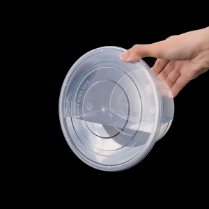 一次性圆形餐盒方形餐盒PP快餐外卖打包饭盒餐盒便当盒 450圆盒450套
