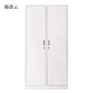 福洛云加厚二门钢制更衣柜员工柜铁皮职工储物柜带锁存包柜鞋柜