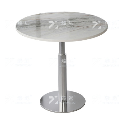 臻远ZY-VC112701 洽谈桌岩板餐桌现代小圆桌会客接待商务休闲谈判桌