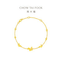 周大福 蝴蝶手链 足金黄金手链(工费:320计价)EOF1211七夕礼物