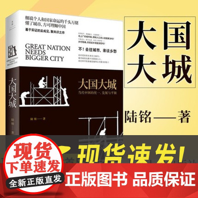大国大城 陆铭 罗辑思维节目 基于本土实证 以经济视角谏言社会问题 著名经济学家的反成见 聚共识之作 正版书籍