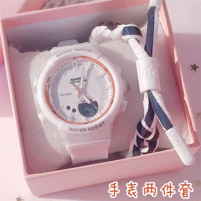 铭侣电子表男女情侣手表女ins风简约气质女款初高中学生儿童防水电子表