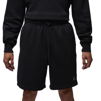 Jordan男款法式棉质篮球束脚运动短裤透气舒适可机洗黑白色