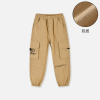[直降价:79元]铅笔俱乐部秋冬新款男童长裤中大童双层工装裤儿童休闲裤子