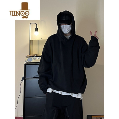 YANXUNECOYEP2023美式连帽卫衣男女宽松潮流百搭纯色上衣外套