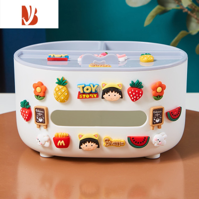 三维工匠手机支架纸巾盒白色宿舍桌面创意可爱轻奢多遥控器纸抽收纳盒 多功能小可爱 纸巾收纳盒