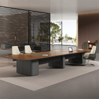 易企采 460*150*75CM不含椅 高档烤漆会议桌长桌简约现代长条桌会议室时尚大中型洽谈桌