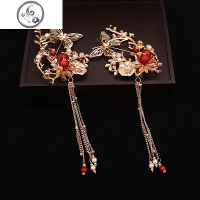 汉服头饰发夹古风边夹发饰女古装配饰仙气流苏步摇古代饰品 jimi品牌