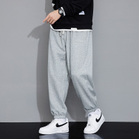 男生休闲裤春秋季大码胖子束脚运动针织裤春款裤子男士长裤潮卫裤