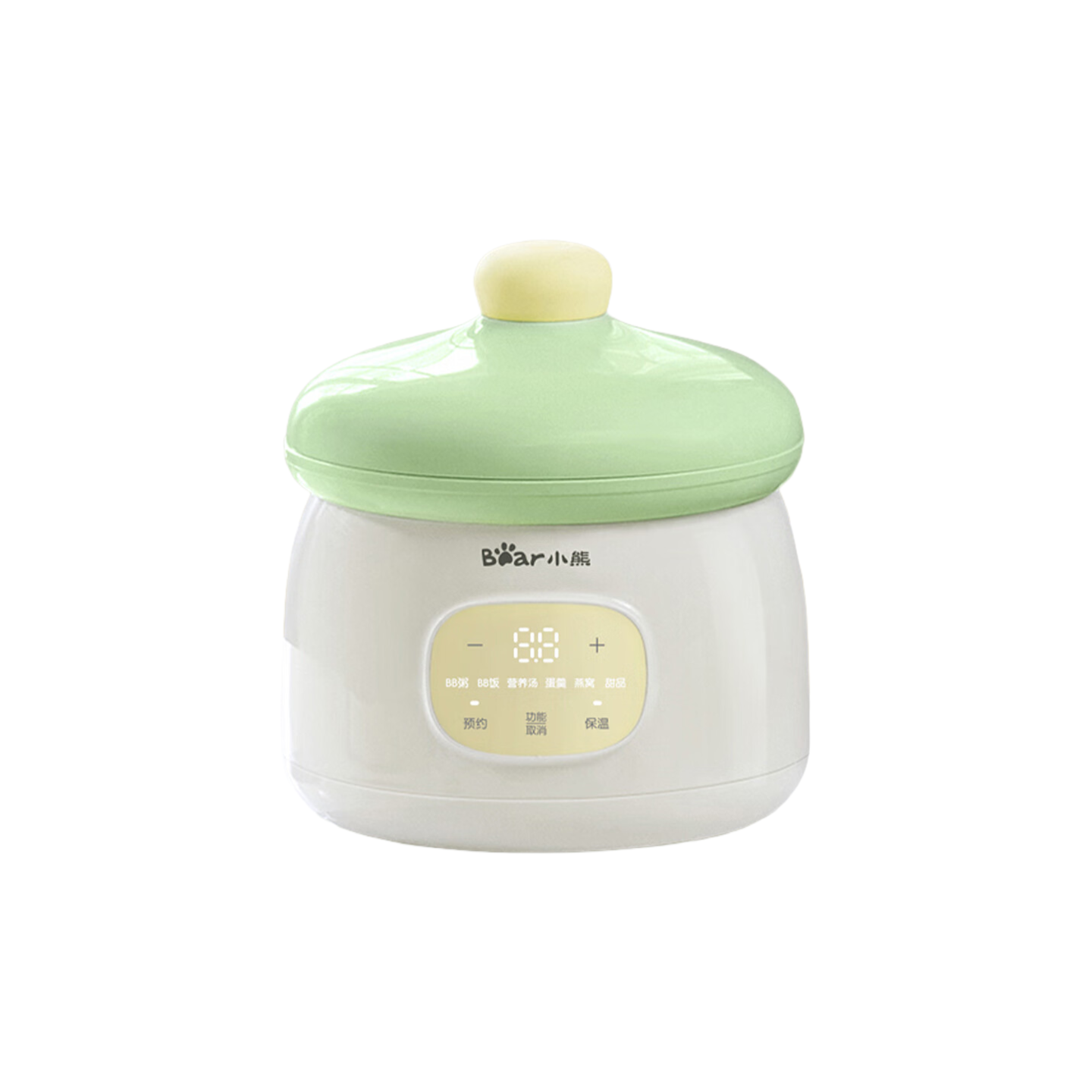 小熊(Bear)辅食锅婴儿辅食机bb煲 宝宝煮粥隔水电炖盅天然陶瓷1L BBG-H10J2