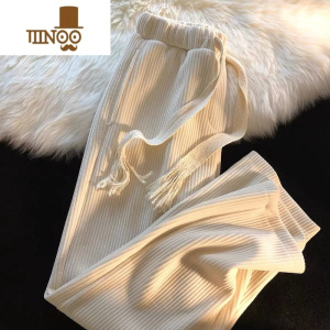 YANXU灯芯绒裤子男潮牌加绒宽松卫裤宽松直筒长裤垂感百搭休闲裤