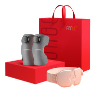 攀高腰部护膝按摩器便携实用热敷浅灰色PG-M191+PG-2705