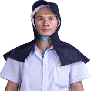 安富利防尘牛仔布披风帽 均码 /顶 深蓝色