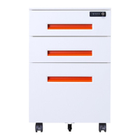 臻远 办公移动柜钢制活动柜带轮移动文件柜办公室矮柜 红色拉手机械密码锁