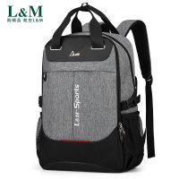 L&M2024新款男包男士双肩包背包大容量商务旅行背包时尚潮流大中学生书包笔记本电脑包