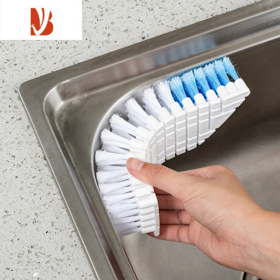 三维工匠可弯曲浴室瓷砖刷卫生间水池墙角水龙头弧面刷家用软毛洗衣刷