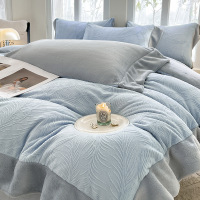 床上花牛奶绒四件套珊瑚绒被套床单三件套新款秋冬加厚保暖