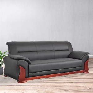 迅迈 油漆办公室家具会客沙发 三人位黑色800*2100*850mm