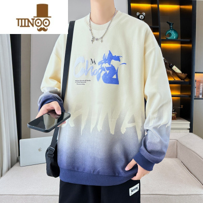 YANXU青少年卫衣男孩初中高中学生长袖t恤帅气大童男装圆领上衣