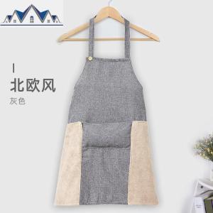 2019新款可擦手围裙家用厨房防水防油厨师围裙男工作服烧菜衣服女 三维工匠 高级灰（两侧可擦手）