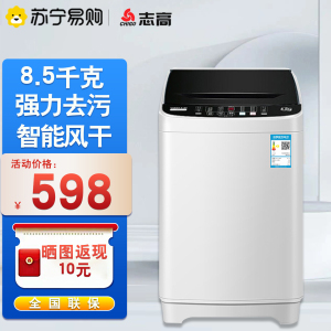 志高(CHIGO)XQB130-8189 8.5KG洗衣机全自动小型家用波轮大容量迷你洗脱一体租房宿舍 蓝光洁衣