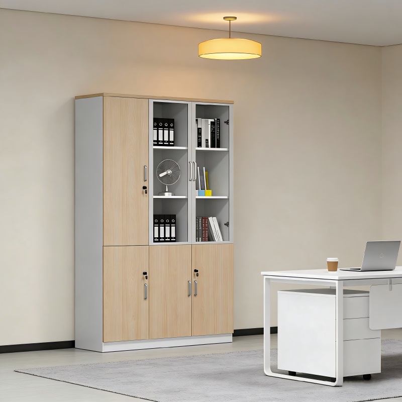 易企采 三门书柜 办公室档案资料文件收纳储物柜 单位:组 40*120*200CM