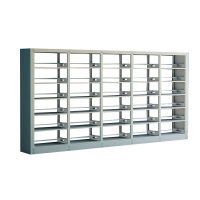 臻远ZY4072615 钢制书架资料架 双面6层一列五组白色 4600*450*2000mm