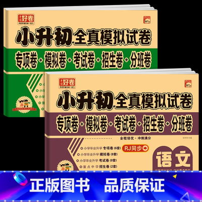 小升初真题模拟[语文+数学] 小学升初中 [正版]2024新小升初真题卷语文数学英语必刷题人教版小学毕业升学总复习资料六