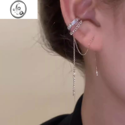 JiMi耳针一体式耳骨夹女时尚简约气质百搭个性双层圆圈耳夹耳环新款潮