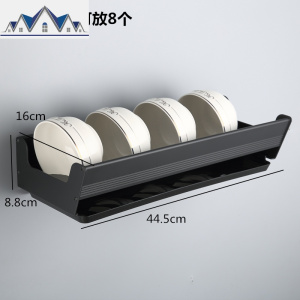 碗架沥水架碟架厨房置物架壁挂式收纳架家用免打孔黑色欧式盘子架 三维工匠