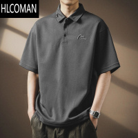 HLCOMAN高端美式复古简约刺绣短袖Polo衫男夏季宽松男装轻商务半袖上衣男