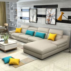 北欧布艺沙发大小户型三人组合简约现代可拆洗客厅整装棉麻沙发