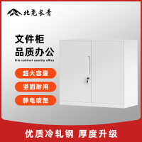 北尧长青文件柜铁皮柜办公矮柜凭证柜拆装柜带锁储物柜薄边760高白色矮柜