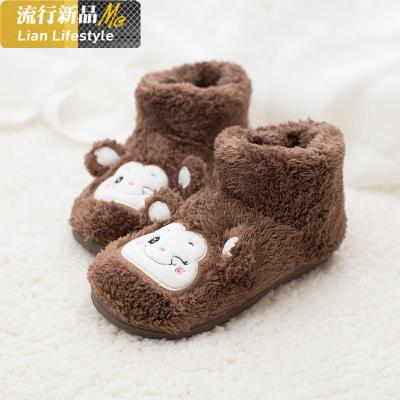 冬天棉拖鞋秋冬加绒加厚棉靴女室内拖鞋冬季厚底防滑可爱毛毛拖鞋知义(ZHIYI)