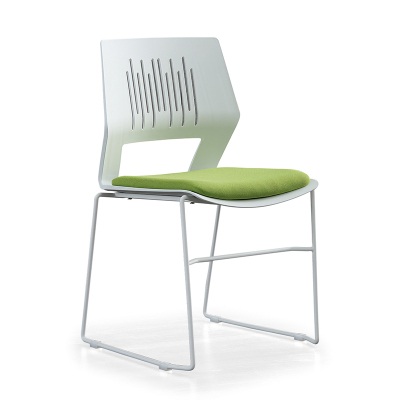 臻远 ZY-7490 简约培训椅办公会议椅电脑椅靠背椅 白架果绿垫